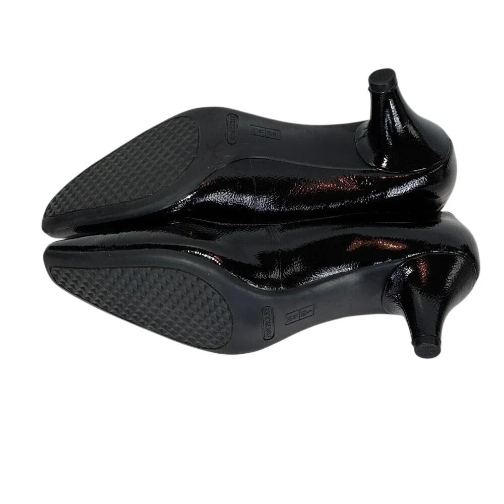 Aerosoles Pumps Sz 11 Black Patent‎ Leather Heels square toe comfort chic